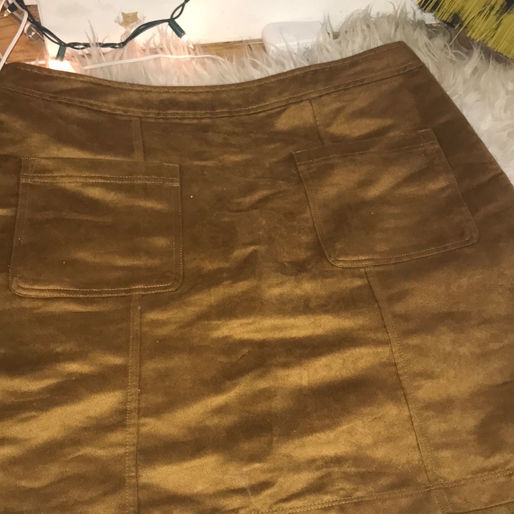 Brown tan suede skirt